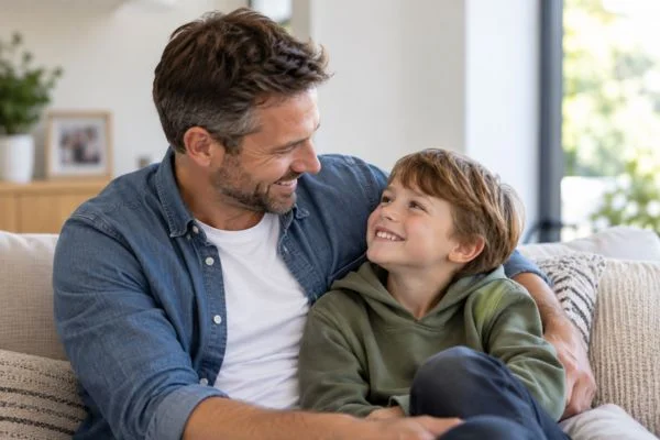 father and child happy - child maintenance mediation Manchester